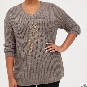 Torrid chunky/slouchy pullover tunic sweater nwt Sz 0